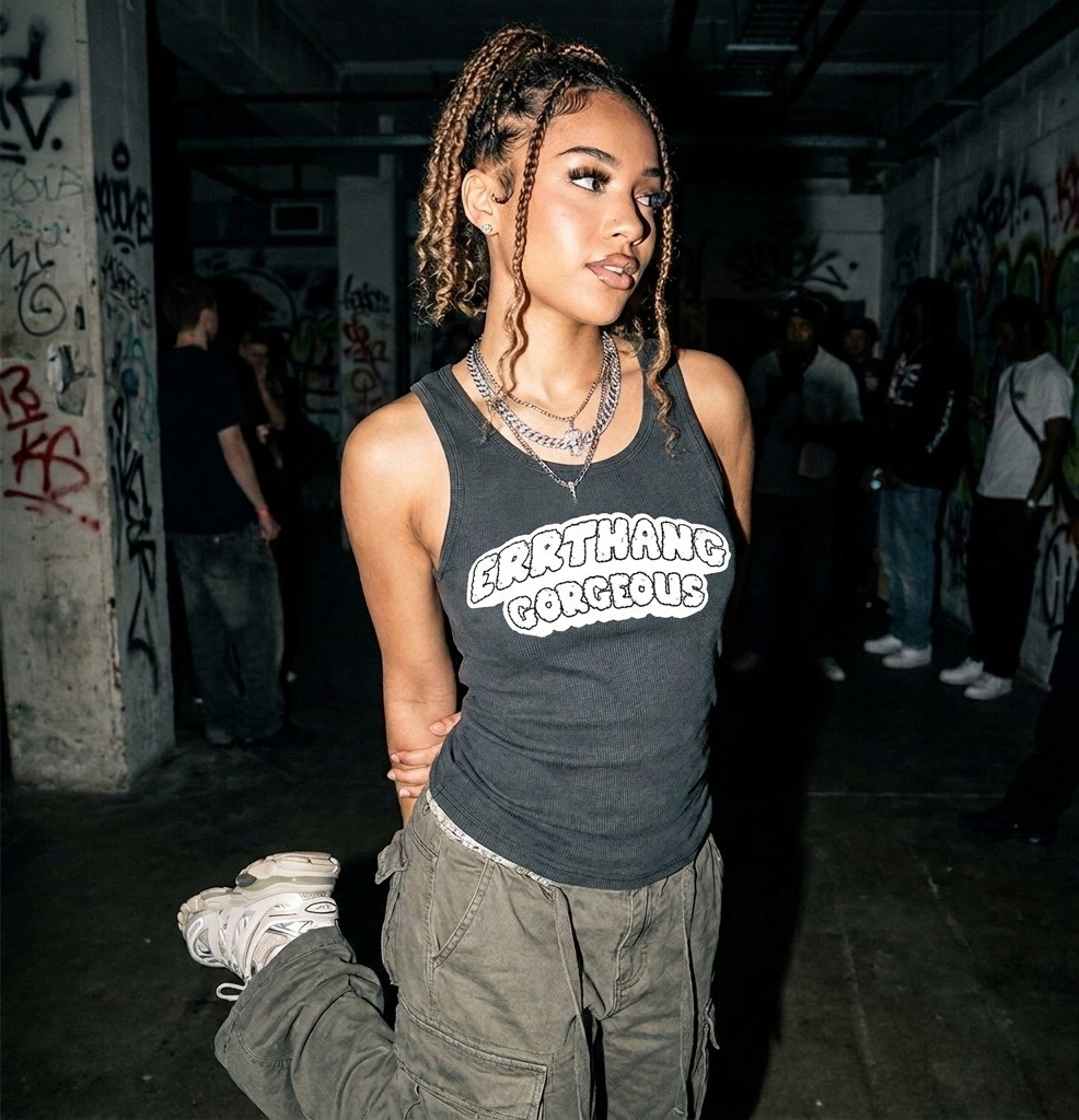 ERRTHANG GORGEOUS TANK — Luh Kiddo merch mockup