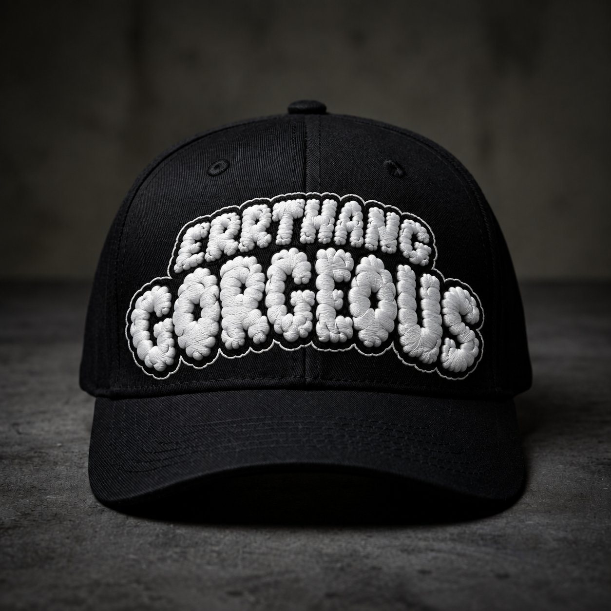 ERRTHANG GORGEOUS CAP — Luh Kiddo merch mockup