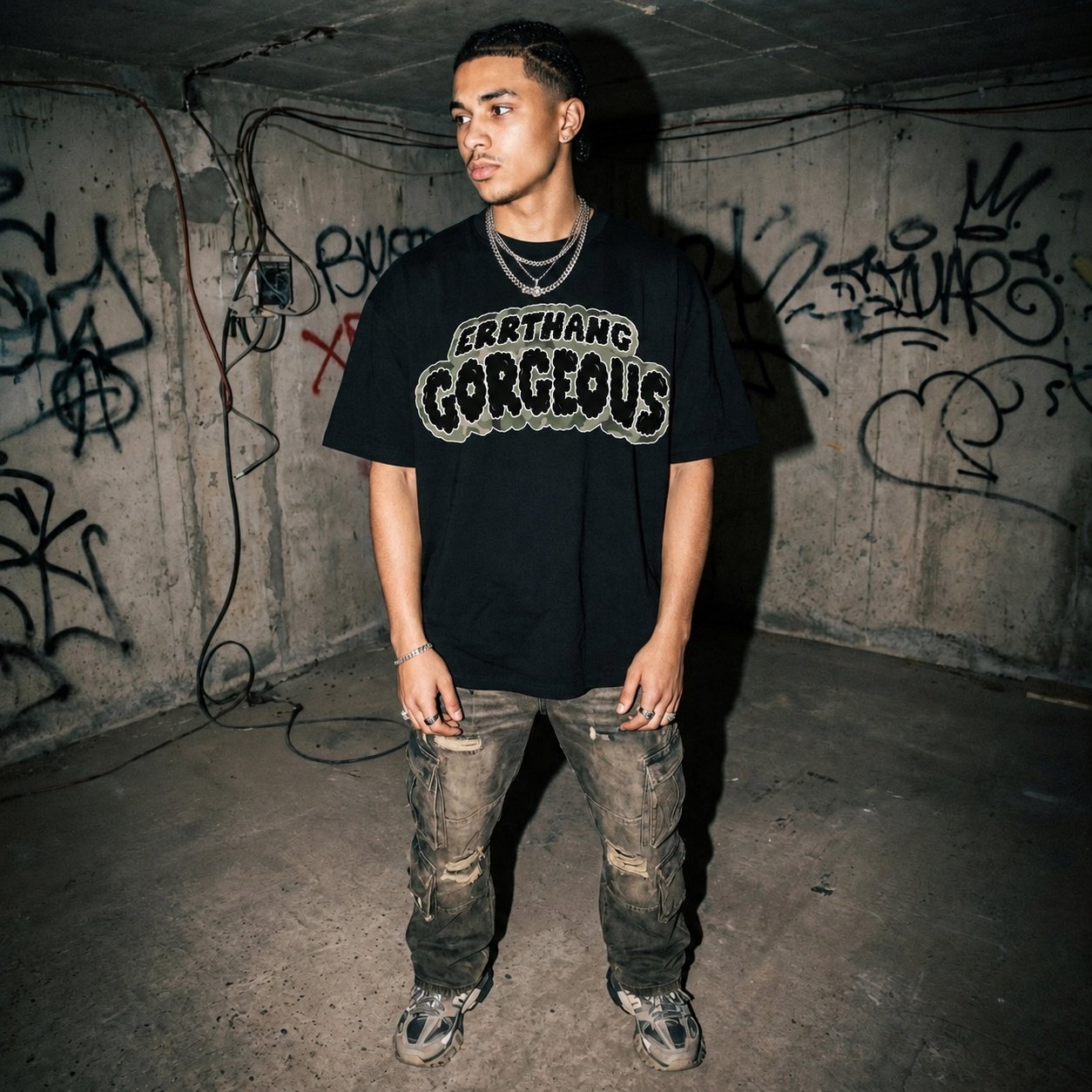 ERRTHANG GORGEOUS TEE — Luh Kiddo merch mockup